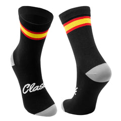 Clask Calcetines de ciclismo con bandera de España y caña alta