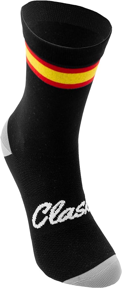 Clask Calcetines de ciclismo con bandera de España y caña alta